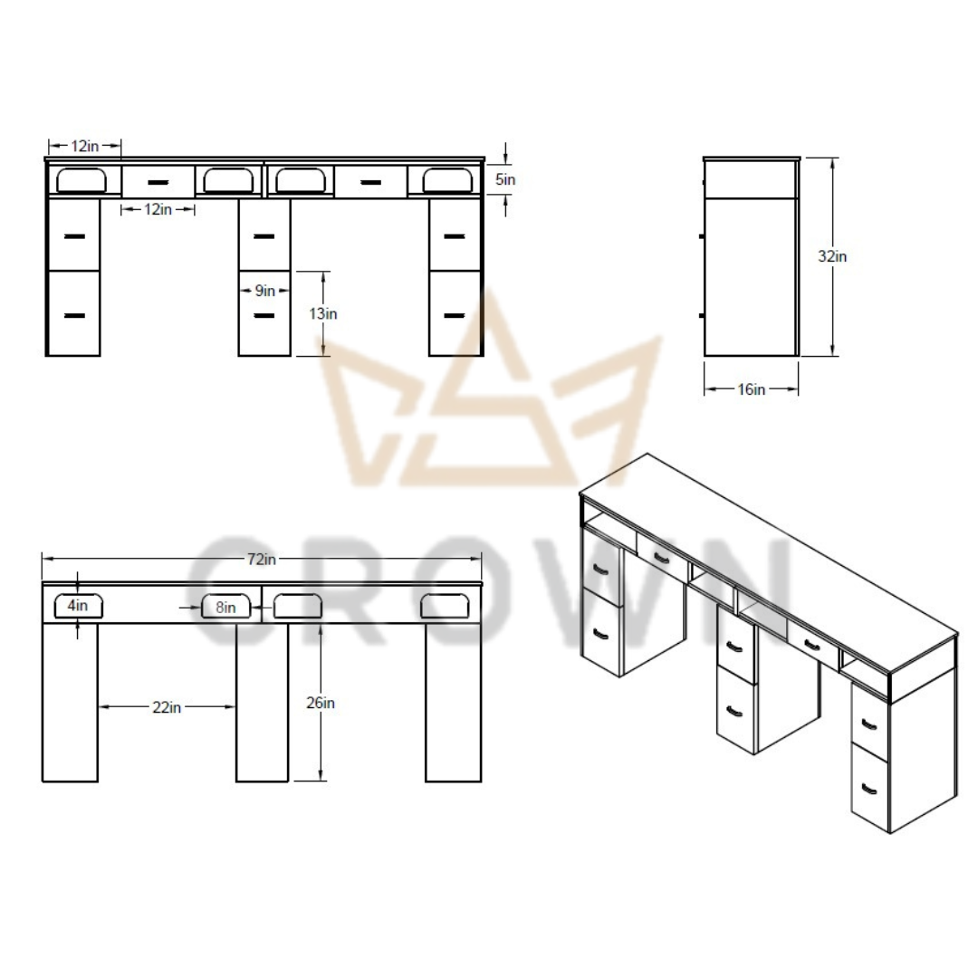 Nail Table Double (PLEASE CONTACT FOR INQUIRY)