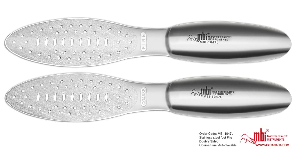 MBI 100% Stainless steel Foot File double sided Medium/Coarse