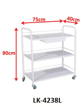 Trolley With 3 Tier & Slide Out Tray Model 4238