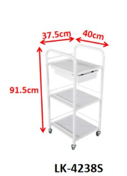 Trolley With 3 Tier & Slide Out Tray Model 4238