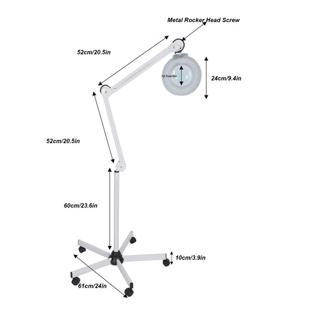LED Magnifying Floor Lamp, 1200 Lumen Professional Cool Light Magnifier Lamp for Estheticians,Adjustable Stand&Swivel Arm