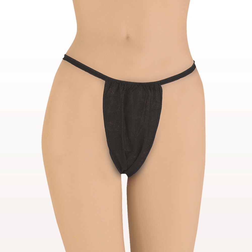 Disposable Ladies Black Thong 12pcs