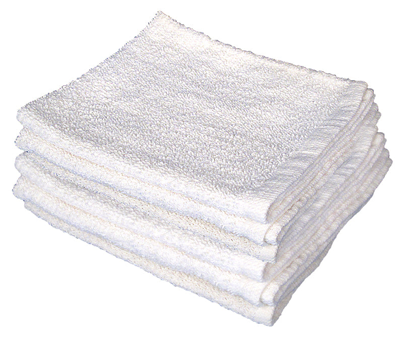 Terry Cotton White Towel 12pc/Pack 12 x 12