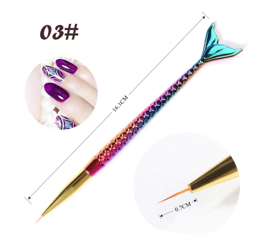 Mermaid Nail Art Brush, Nail Art UV Gel Carving Pen