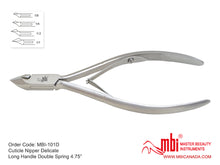 Load image into Gallery viewer, Cuticle Nipper Long Handle Double Spring 4.75&quot; L / 4.5&quot;L / 4&quot;L
