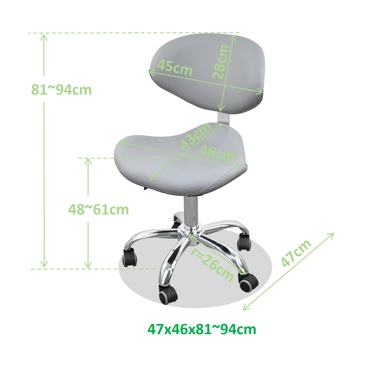 Hydraulic Stool With Comfort Backrest