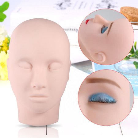 Rubber Practice Mannequin Head for Eyelash Extension Makeup Massage Practice Cosmetology Mannequin Doll Face Head For Eyelashes Graft Makeup Practice