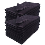 COTTON BLEACH PROOF SALON TOWELS 16"X27" BLACK ONE DOZEN