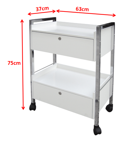 Trolley With Double Drawer With Locks