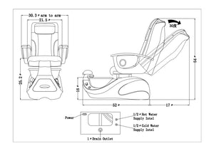 Supreme Spa Chair Model-RC With All Black Armrest ETL, UL, UPC Certified (PLEASE CALL FOR INQURY)